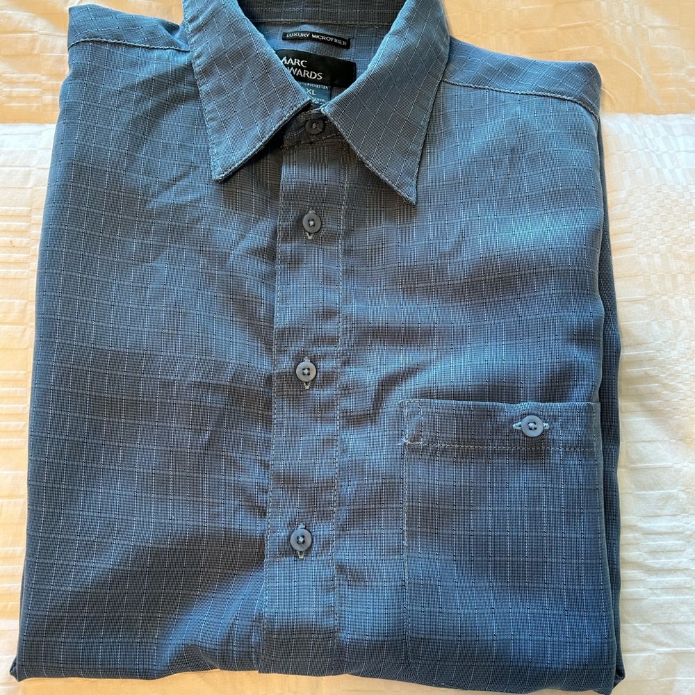 Marc Edwards Blue Luxury Microfiber Shirt XL